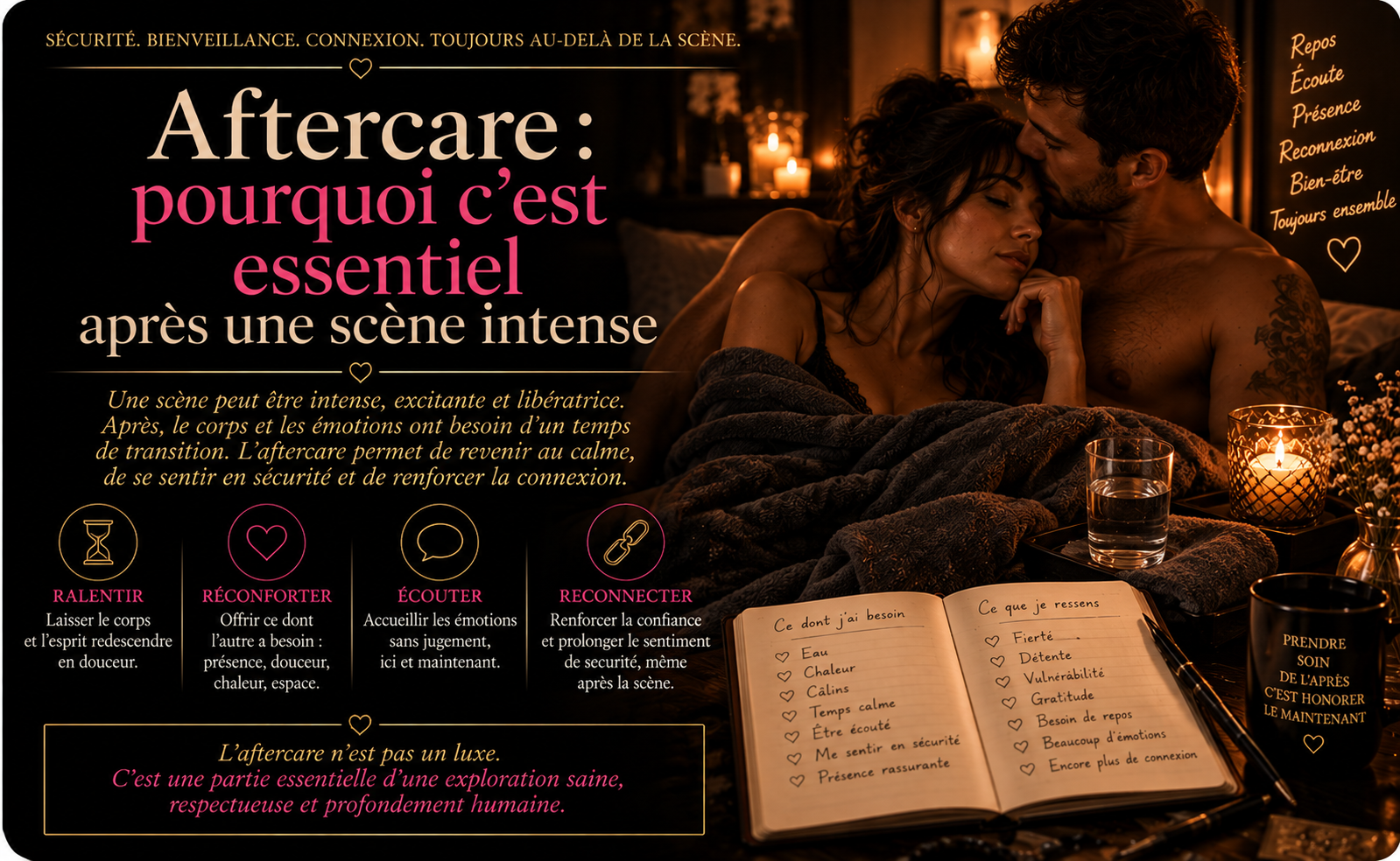 Aftercare : pourquoi c’est essentiel après une scène intense