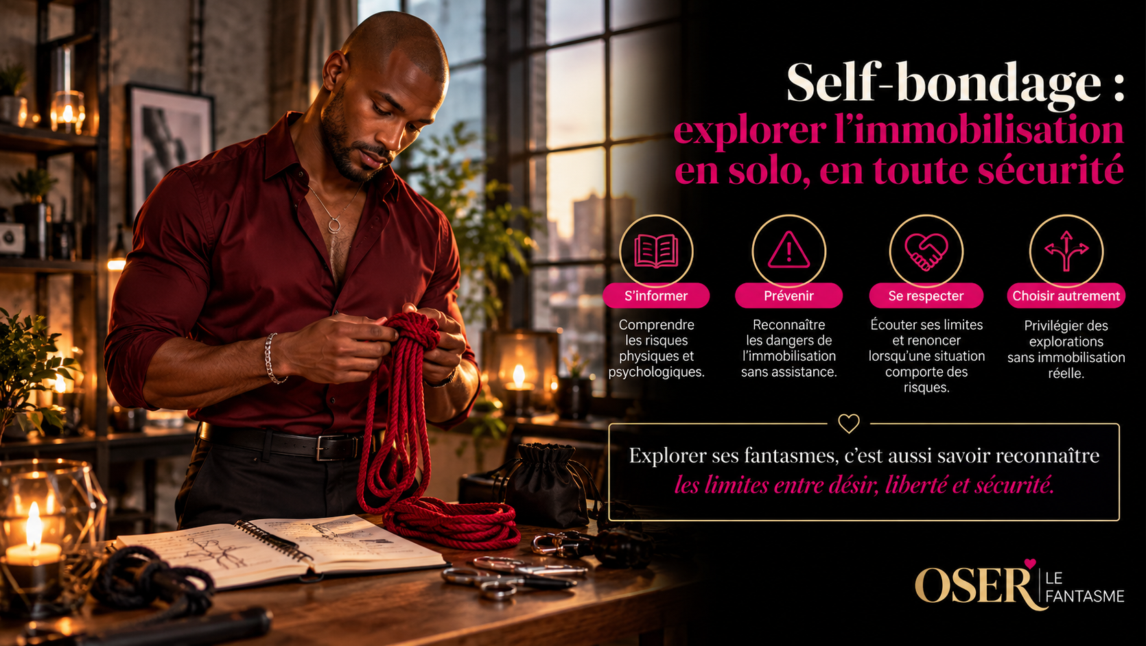 Self-bondage : explorer l’immobilisation en solo, en toute sécurité